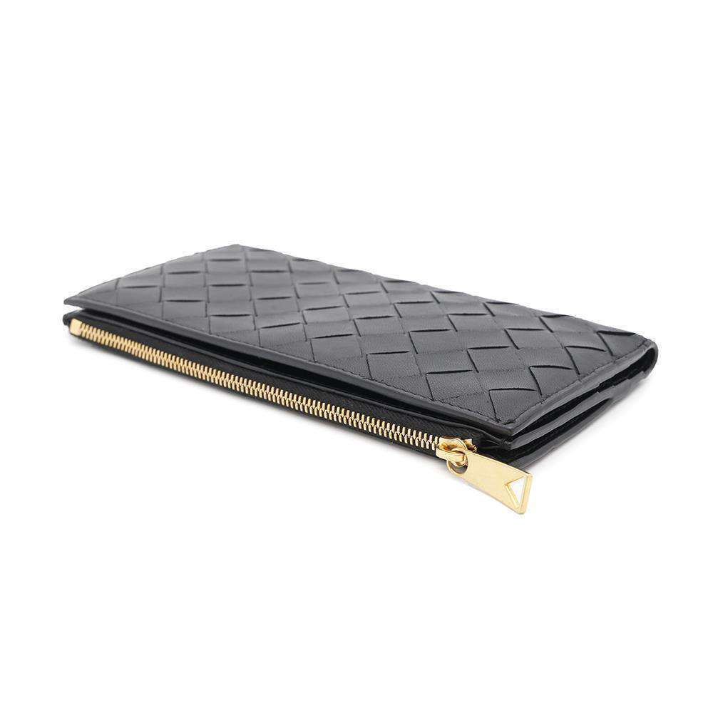 Bottega Veneta Long Wallet Intrecciato Leather Bifold Black - Picture 2 of 13
